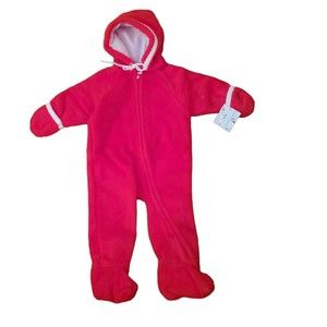 Vintage McCurdy &‎ Co Baby Red Deadstock One Piece Snowsuit Size 9/18 Months 150